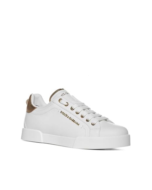 Dolce & Gabbana White Portofino Logo Sneakers