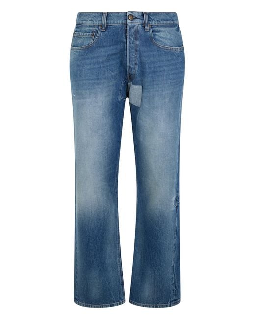 Maison Margiela Blue Denim Pants Light Cotton Regular & Straight-Leg Jeans for men