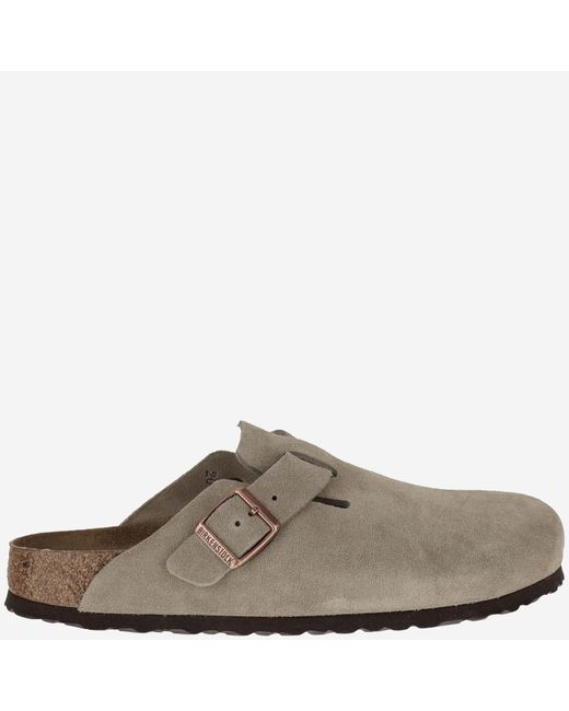 Birkenstock Brown Boston Suede And Cork Sabot for men