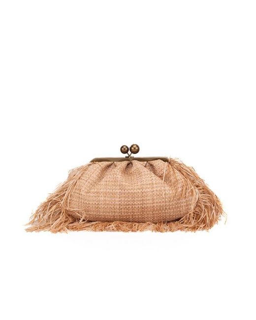 Weekend by Maxmara Natural Pasticcino Bag Medium Belford Raffia Effect With Fringes