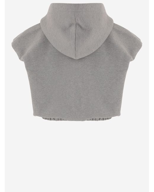 Fendi Gray Cotton Hooded Sweatshirt