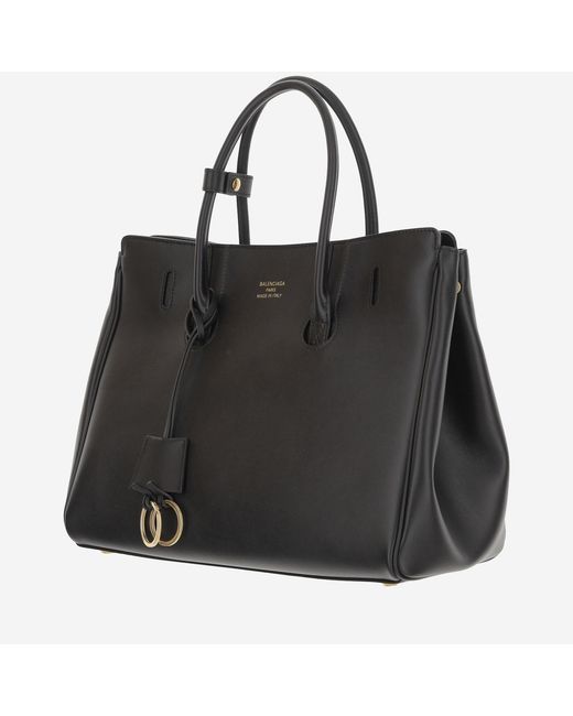 Balenciaga Black Carry All Hampton Small Bag Leather Handbags