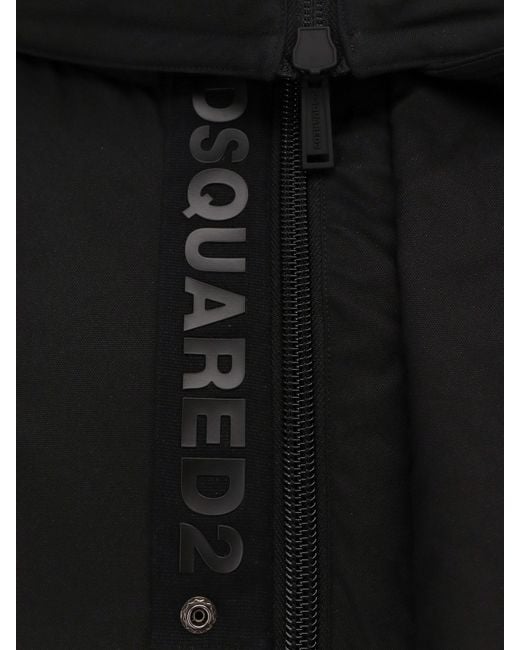DSquared² Black Techno Down Bomber Nylon Jacket for men