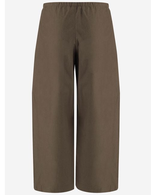 Khaite Brown Trousers Wide-Leg Cotton