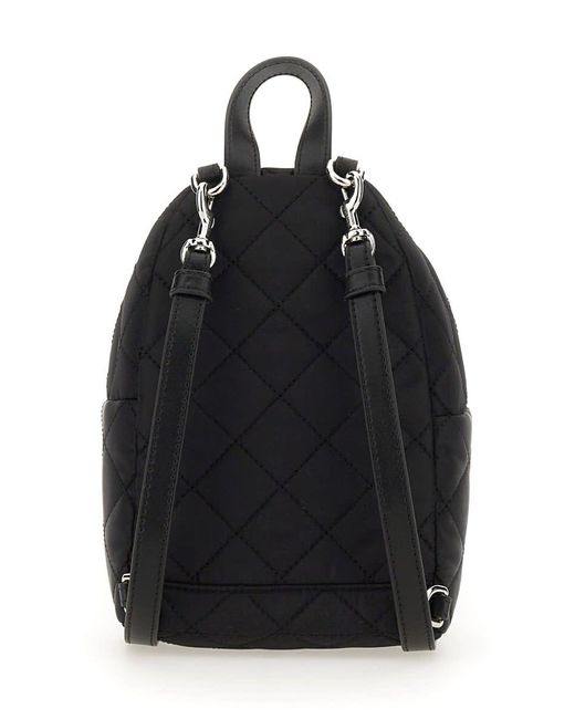 Moschino Black Quilted Backpack With Logo