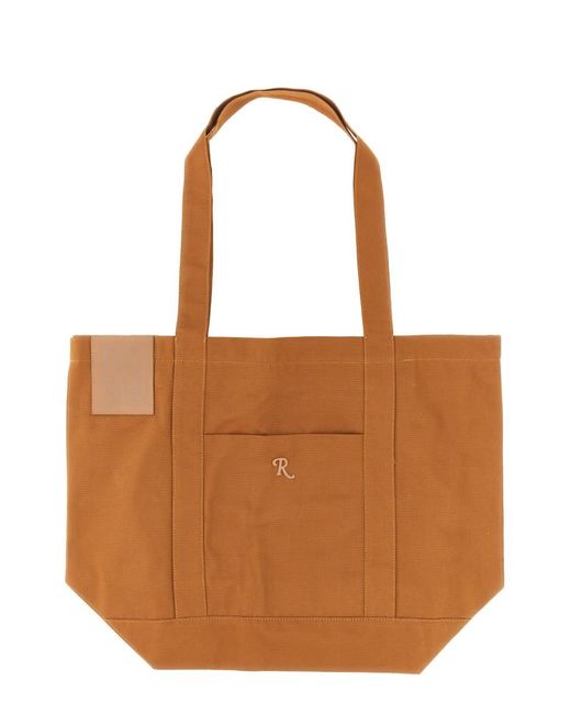 Raf Simons Brown Tote Bag With Logo Patch for men