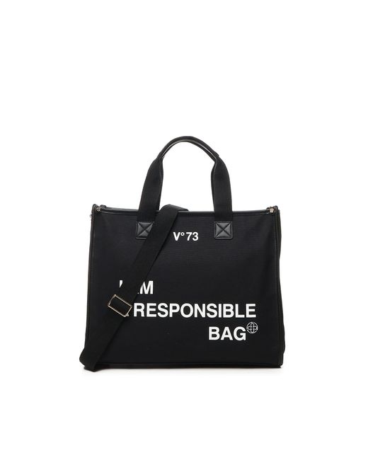 V73 Responsibility Cotton Tote Bag in Black | Lyst