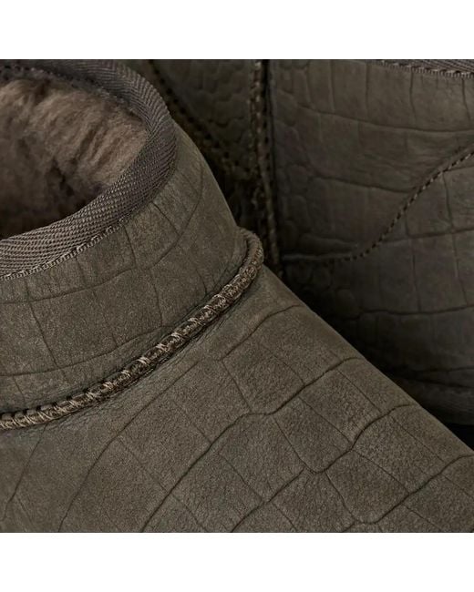 Ugg Green Ankle Boots Classic Ultra Mini Wool for men