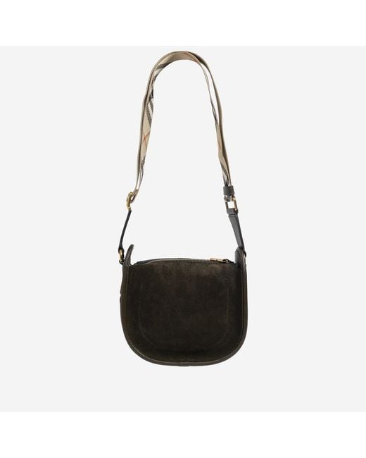 Burberry Black Mini Shoulder Bag Suede Leather