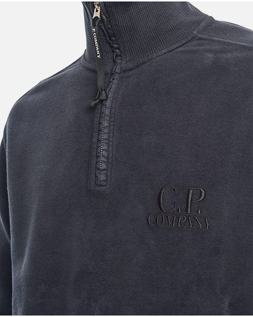 C P Company Blue Sweatshirts With Neck Zip for men