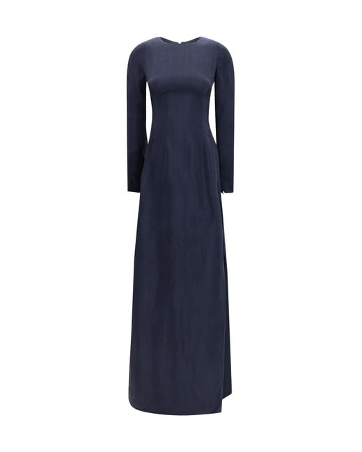 Maison Margiela Blue Long Dress Cupro