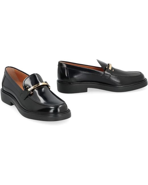 Tod's Black Loafers Calf Leather