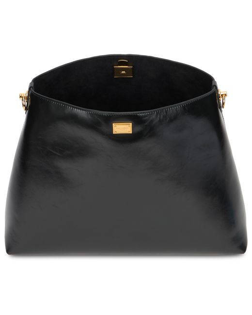Dolce & Gabbana Black Tote Bag With Shoulder Strap Calfskin