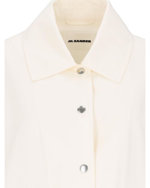 Jil Sander White Logo Single-Breasted Jacket