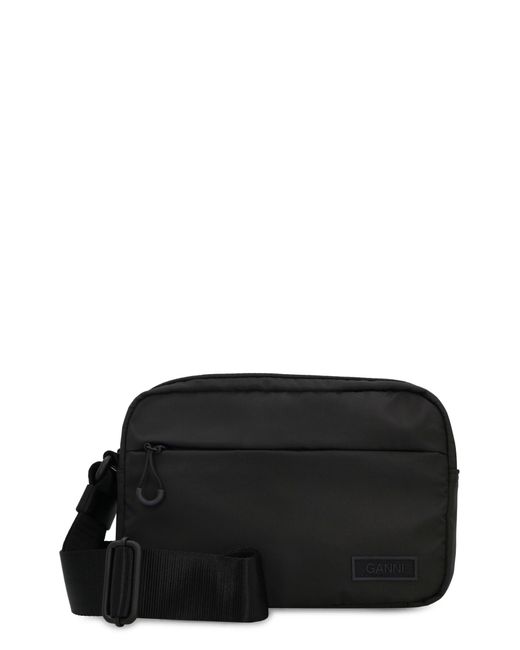 Ganni Nylon Messenger Bag in Black | Lyst