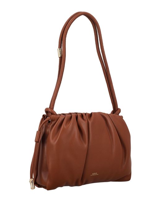 A.P.C. Brown Ninon Leather Shoulder Bag