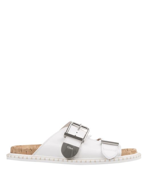 Chloé White Rebecca Slide Sandal