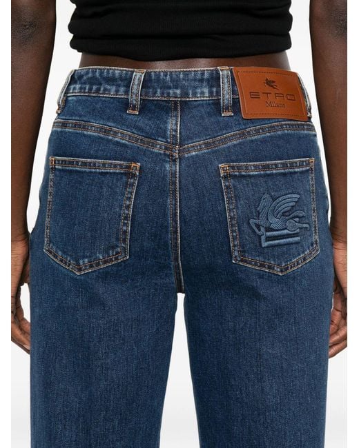 Etro Blue Jeans Straight Leg Cotton