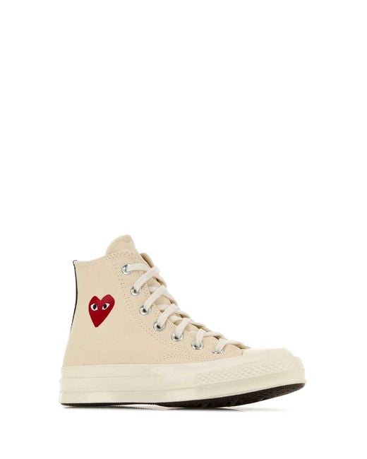 COMME DES GARÇONS PLAY Natural Ivory Canvas Comme Des Garçons X Converse Sneakers for men