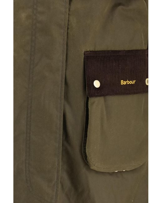 Barbour Green Waxed Coat Jacket
