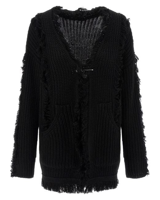 R13 Women's Black 'Fringe' Cardigan