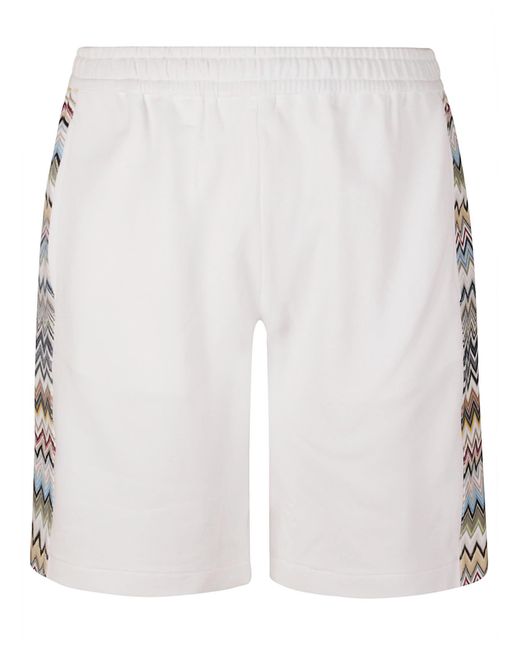 Missoni White Stripe Sided Elastic Waist Shorts