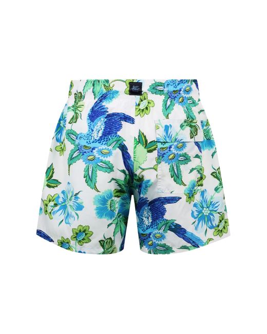 Etro Blue Printed Swim Shorts for men