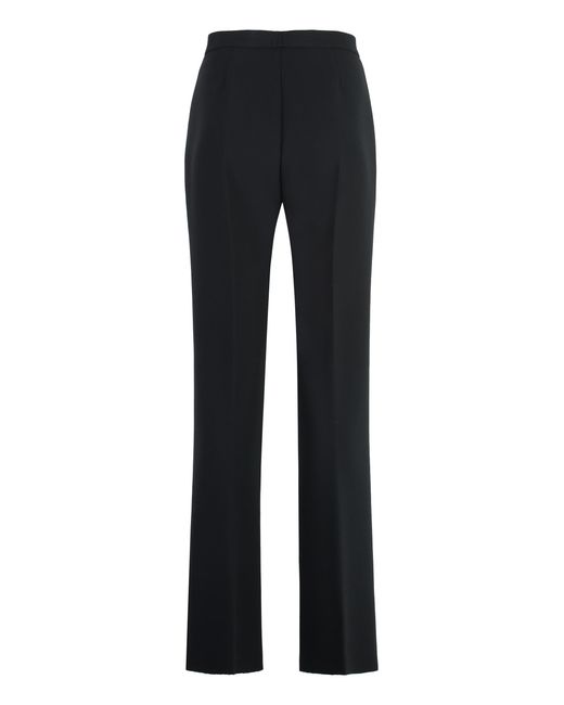 MSGM Blue Crêpe Tailored Trousers Elastane Flared