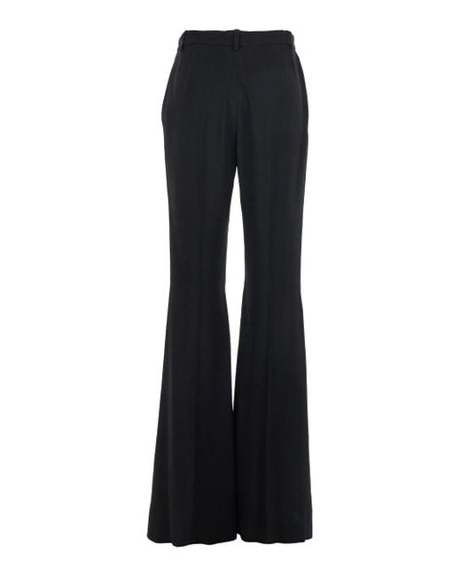 Balenciaga Black Pants With Belt Loops And Flared Leg