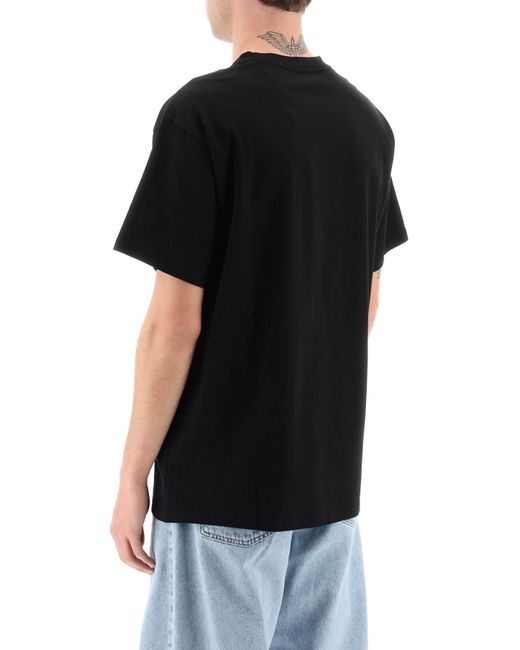 Carhartt Black Logo Embroidery T-shirt for men