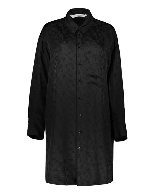 Palm Angels Black Maxi Shirt-Dress With Logo
