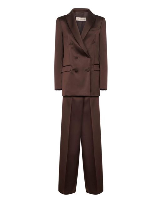 Blanca Vita Brown Coffee Satin Telvera Suit Synthetic