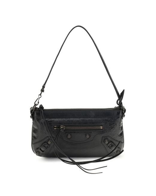 Balenciaga Black Le City Clutch Bag Lamb Ovis Aries Shoulder