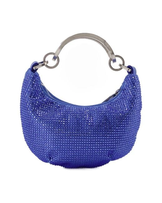 Off-White c/o Virgil Abloh Blue Mini Binder Clip Bag Strass