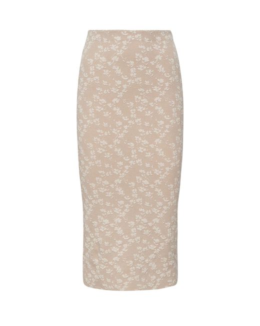 Fendi White Jacquard Viscose Midi Skirt