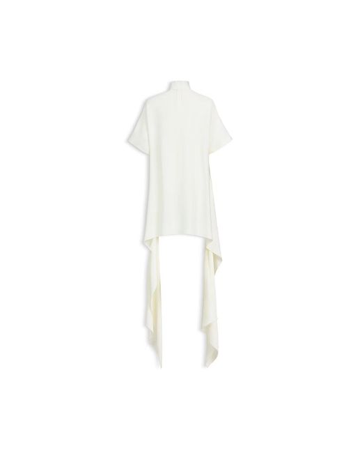 Maison AlaïA White Top Asymétrique En Viscose Satin Crème