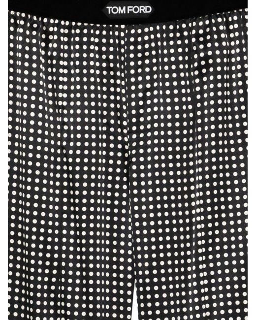 Tom Ford Gray Trousers Silk/Cream for men