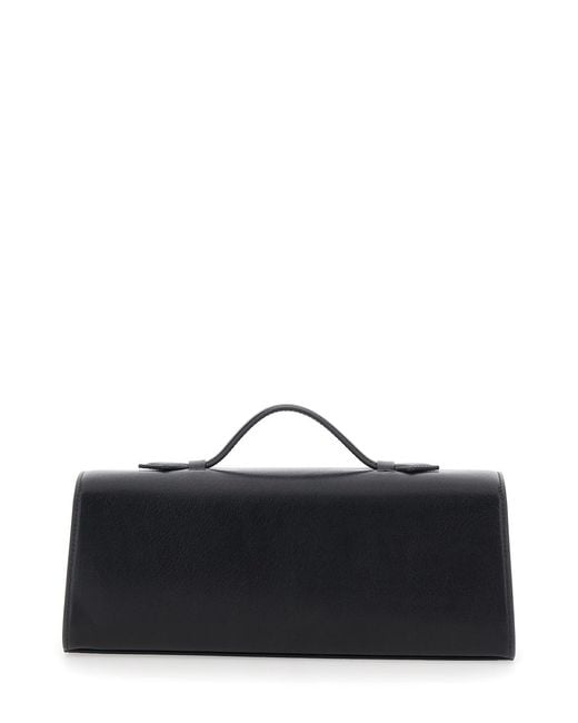 SAVETTE Black Clutch Slim Symmetry Leather Calf Hand Bags