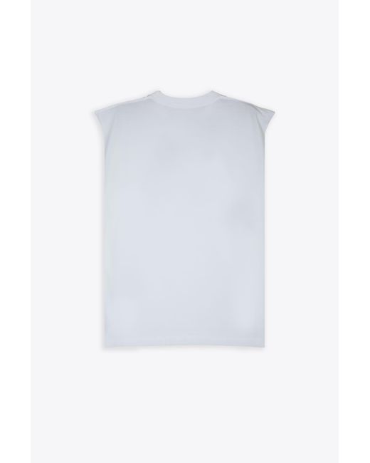 MM6 by Maison Martin Margiela White Canottiera Sleveless T-Shirt With Zip Print for men
