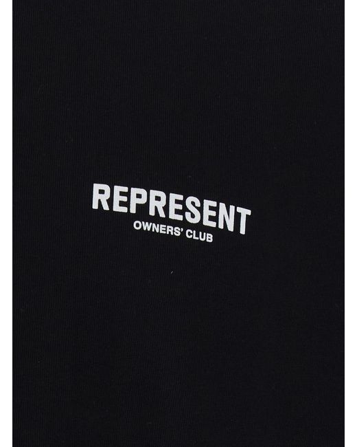 Represent Black T-Shirt Crew Neck Cotton T-Shirts for men
