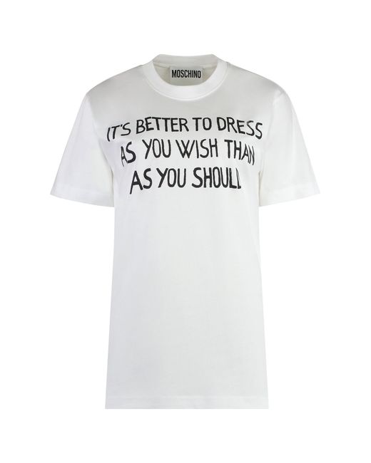 Moschino Gray Printed Cotton T-Shirt T-Shirts & Jerseys