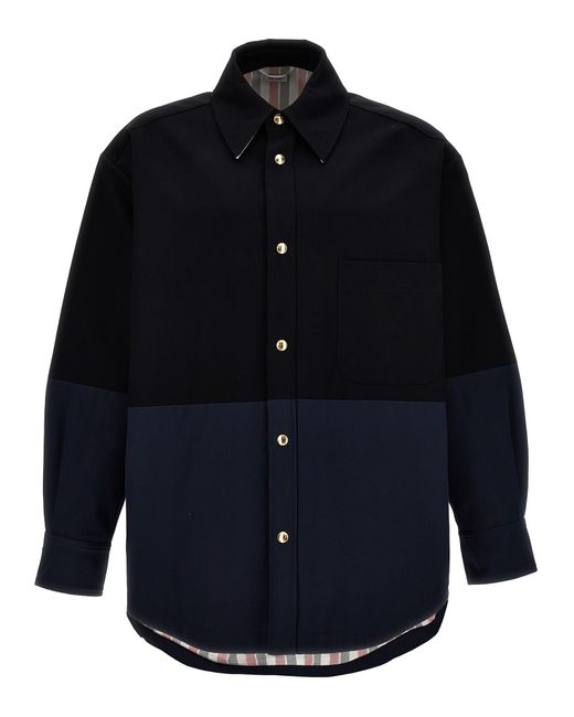 Thom Browne Blue Combo Snap Casual Jackets, Parka for men