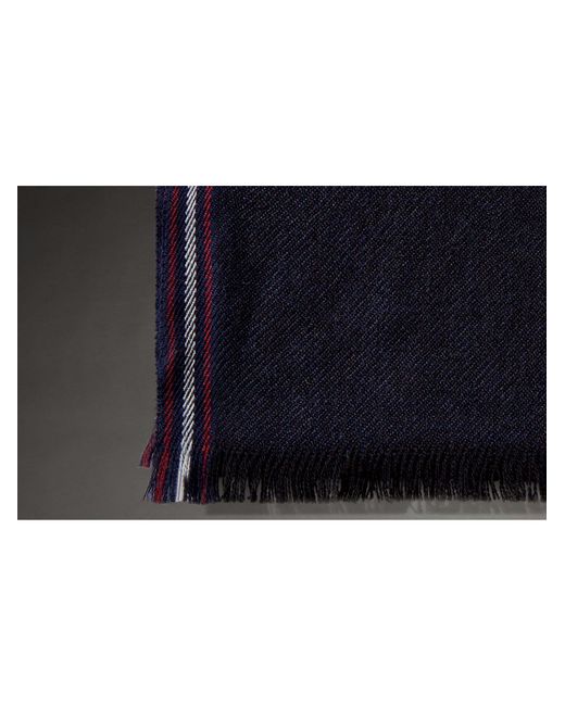 Fay Black Two-Tone Diagonal Weave Wool Scarf for men