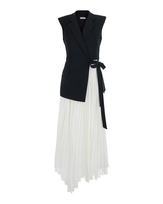 Jonathan Simkhai White Long Dress Helena Combo Acetate