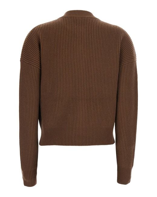 Max Mara Brown Sweater Mstcarnet Wool-Cashmere Tops