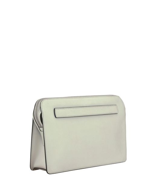 Prada Gray Leather Pouch Bag for men
