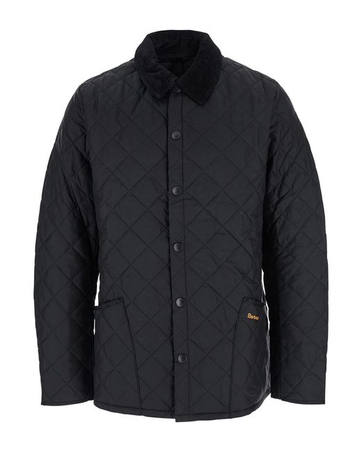 Barbour Black Jacket Heritage Liddesdale Tech Fabric Coat for men