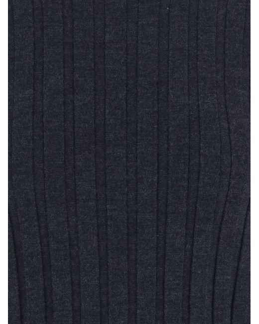 Allude Blue Ribbed Knit Wool Sweater