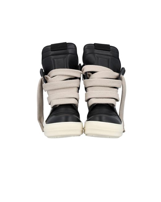 Rick Owens Man Geobasket High-top Jumbo Laces Sneakers in Black