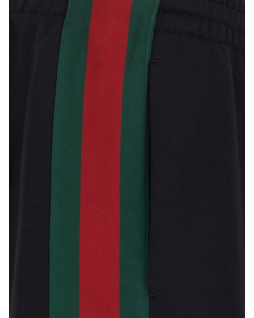 Gucci Black Trousers Web Detail Silk for men